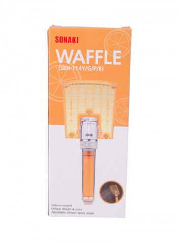 Waffle Handheld Shower Head Yellow 110x260x38millimeter