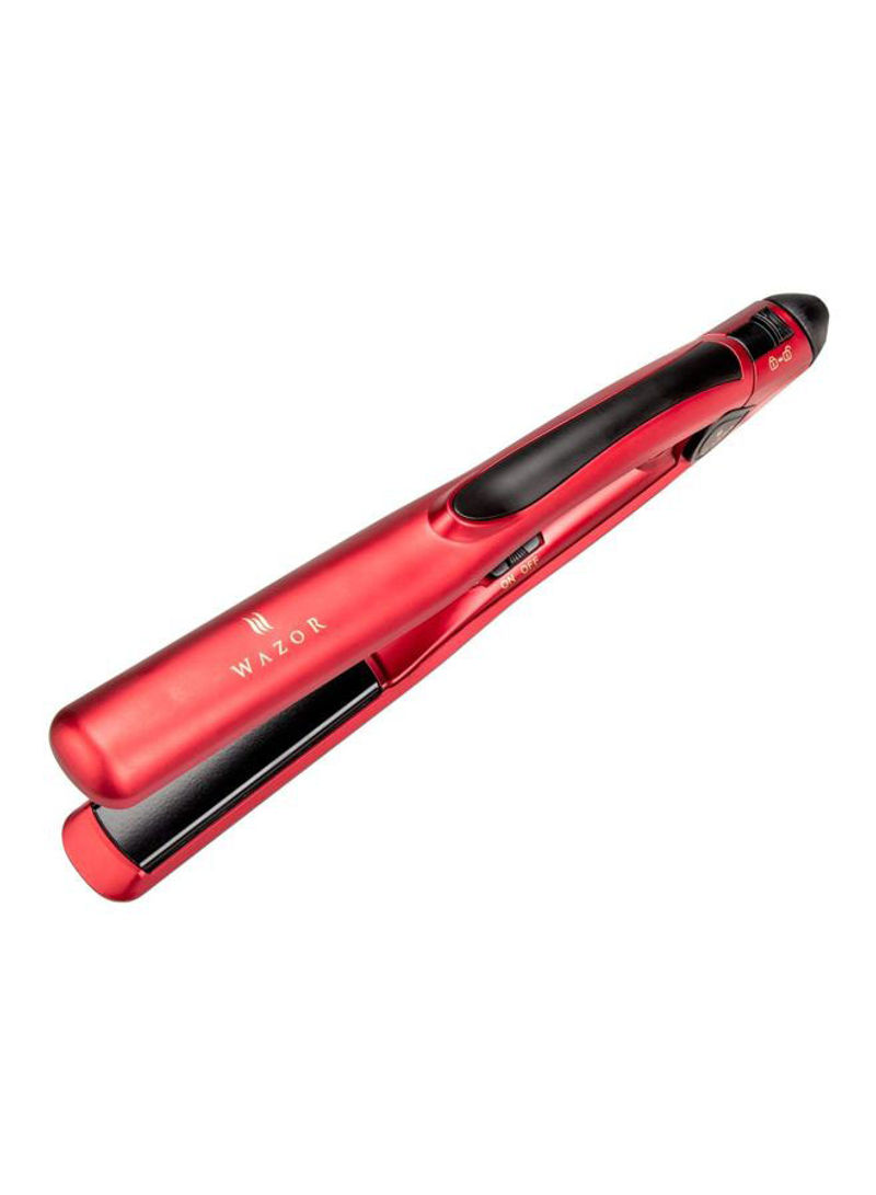 2-In-1 Straightening And Curling Iron Red/Black/Silver