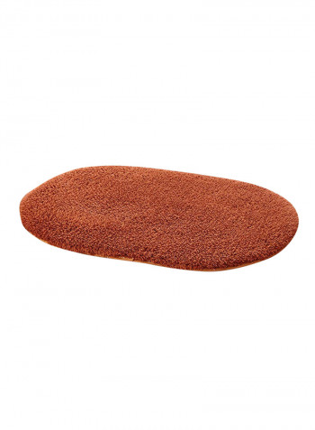 Oval Shaped Thick Comfy Floor Rug Brown 100x200centimeter