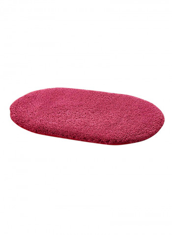 Oval Shaped Thick Comfy Floor Rug Pink 100x200centimeter