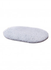Oval Shaped Thick Comfy Floor Rug White 100x200centimeter