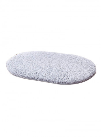 Oval Shaped Thick Comfy Floor Rug White 100x200centimeter