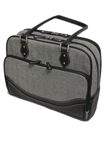 Classic Herringbone Laptop Bag Black/White