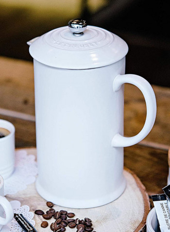 Stoneware French Press Coffee Maker PG8200-1016 White