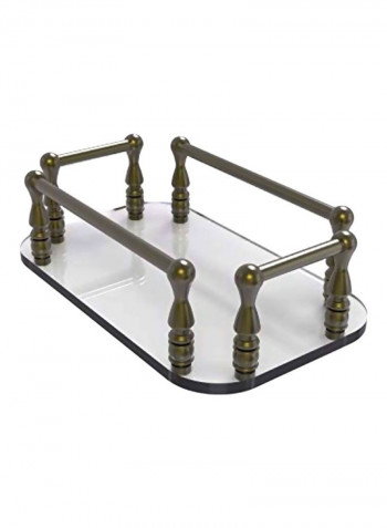 Brass Towel Holder With Glass Tray Antique Brass 10.2x6.1x3.3inch