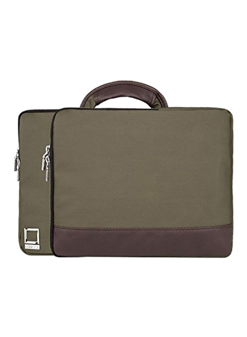 Protective Briefcase For Apple MacBook Pro 13.3-Inch Forest Green/Brown