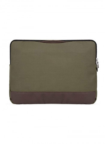 Protective Briefcase For Apple MacBook Pro 13.3-Inch Forest Green/Brown