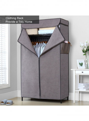 3-Tier Carbon Steel Clothing Rack Grey 90x45x175centimeter