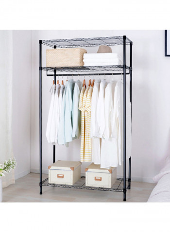 3-Tier Carbon Steel Clothing Rack Grey 90x45x175centimeter