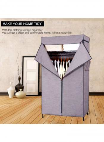 3-Tier Carbon Steel Clothing Rack Grey 90x45x175centimeter