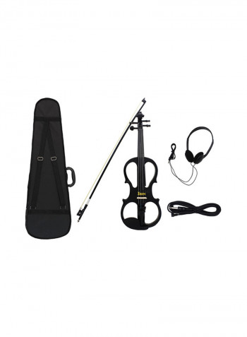 Electric Violin With Ebony Fittings Cable Headphone Case