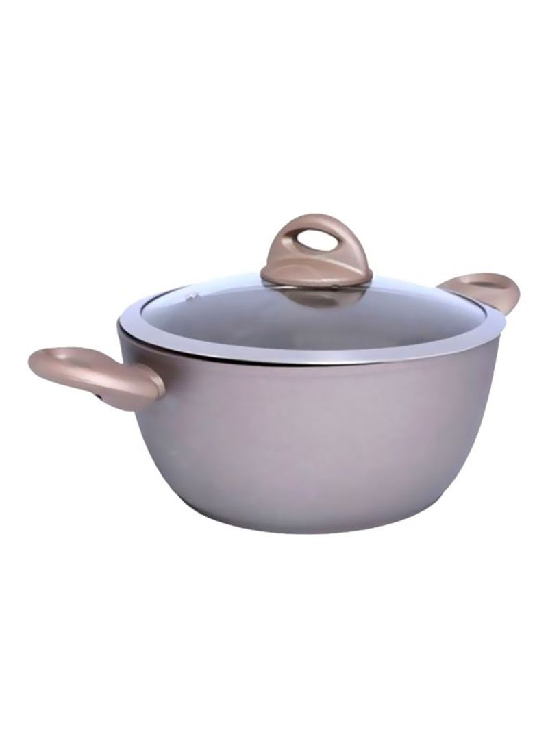 Forged Aluminum Casserole Beige/Clear 28cm