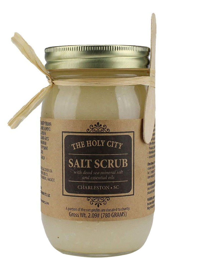 Exfoliating Body Salt Scrub With Spoon Beige 16ounce
