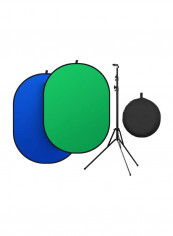 2-In-1 Studio Collapsible Background Panel With Stand Blue/Green/Black