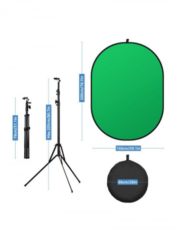 2-In-1 Studio Collapsible Background Panel With Stand Blue/Green/Black