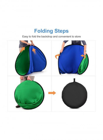 2-In-1 Studio Collapsible Background Panel With Stand Blue/Green/Black