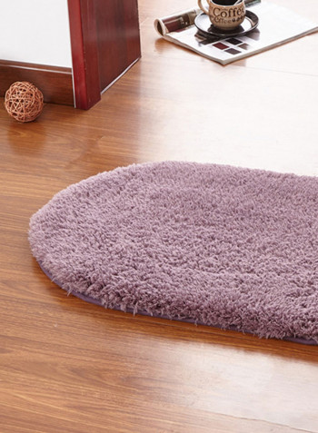Oval Shaped Thick Comfy Floor Rug Purple 100x200centimeter