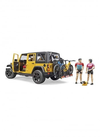 Jeep Wrangler Rubicon With 1 Mountain Bike And Cyclist