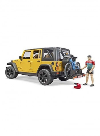 Jeep Wrangler Rubicon With 1 Mountain Bike And Cyclist