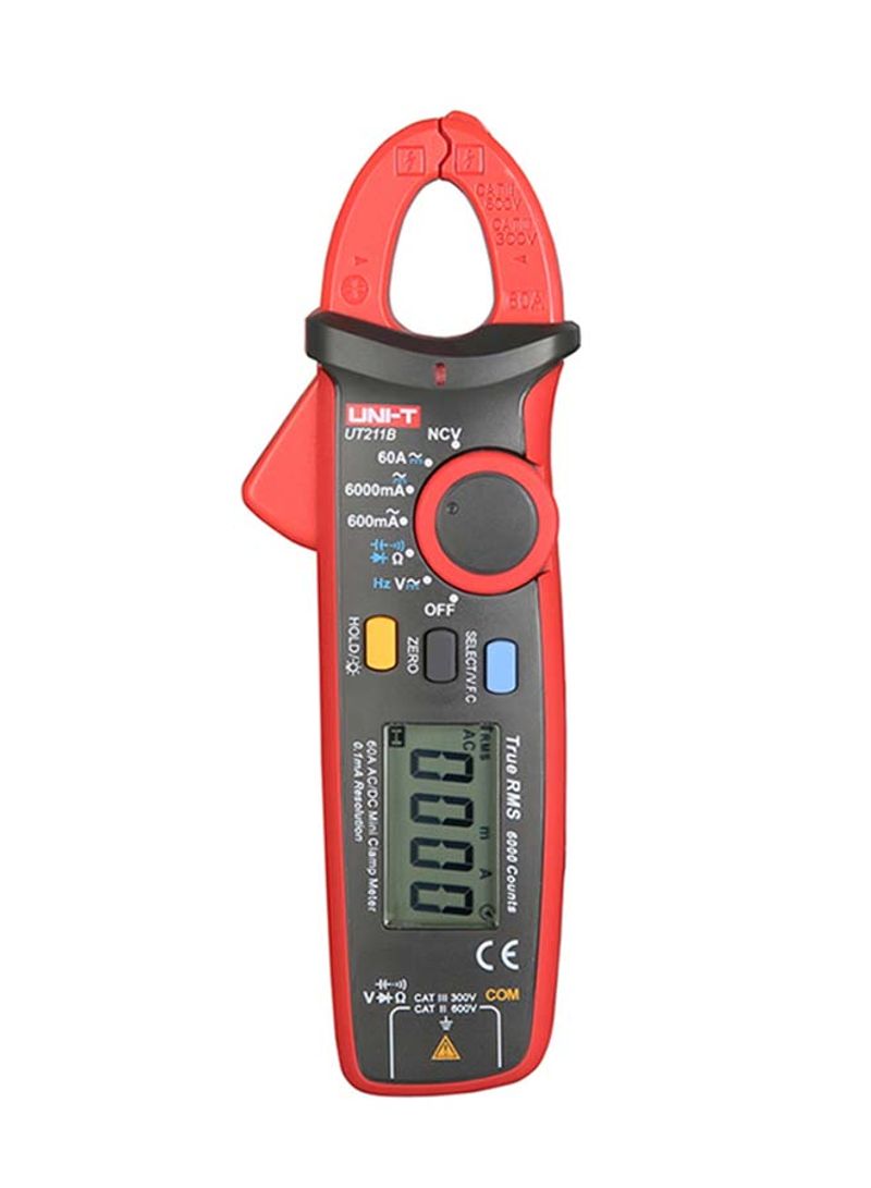 Digital Mini Clampmeter 60A Red/Black 175X60X33.5millimeter