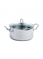 Stainless Steel Pot With Straining Lid Silver/Clear 9.75x13.75x10.75inch