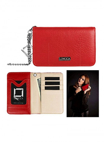 Protective Wallet Clutch Bag For HTC Desire Series Red