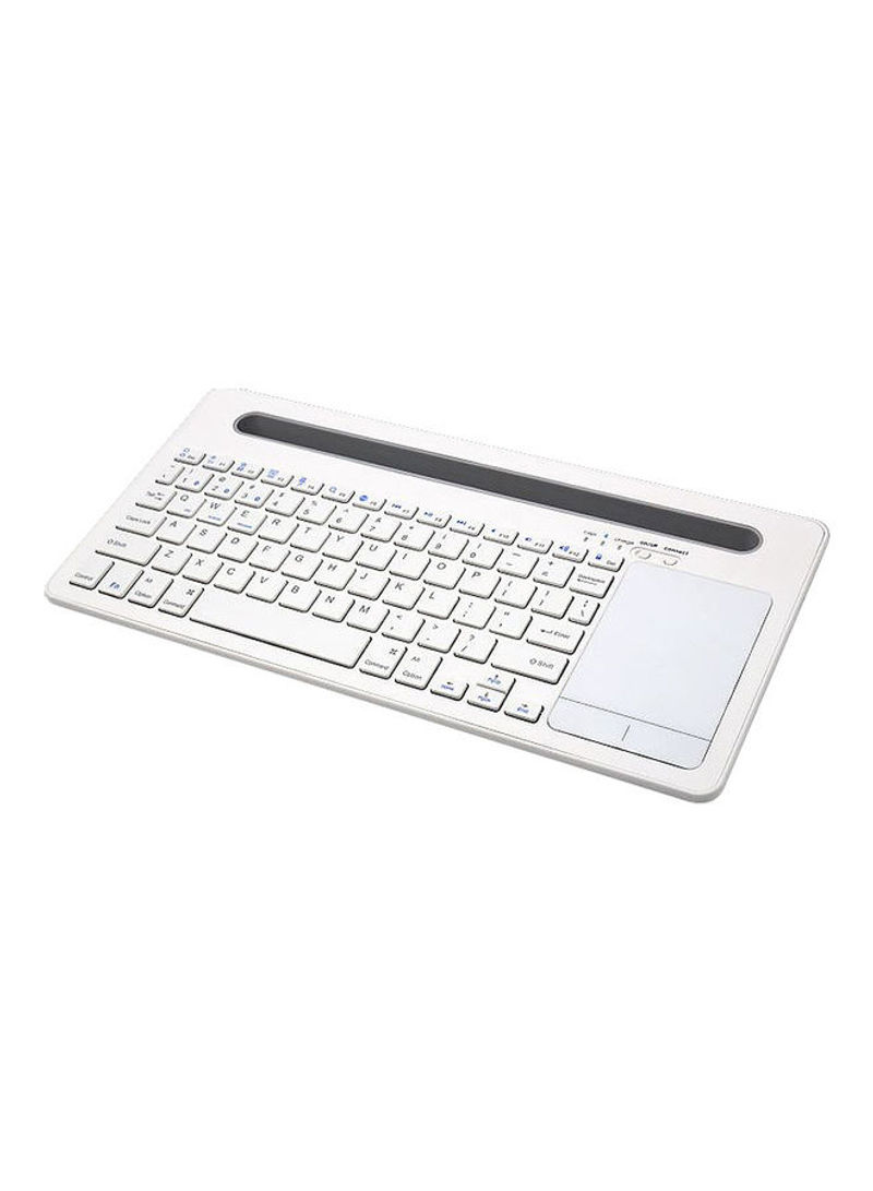 3-System Switch Universal Type Bluetooth Connection Keyboard with Touchpad White