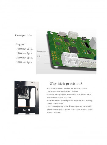 Smart AI Mini Engraving Machine Black 30centimeter