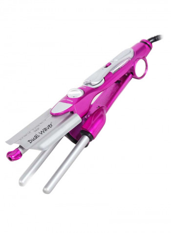 Dual Waver Hair Curler وردي\فضي\أسود