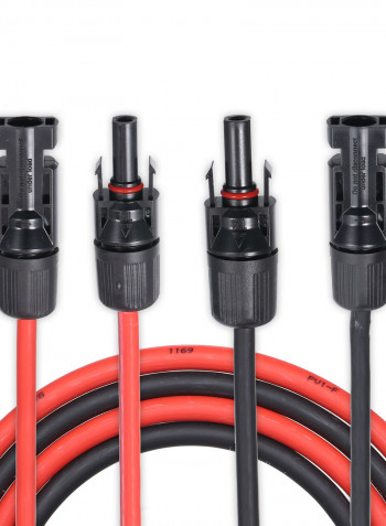 Female And Male Connector Solar Panel Adapter Kit Tool 1200inch Black/Red