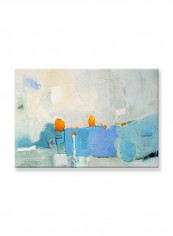 Abstract Painting Wall Art Canvas White 80x55centimeter