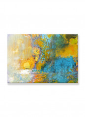 Abstract Painting Wall Art Canvas Yellow 80x55centimeter