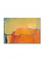 Abstract Painting Wall Art Canvas Yellow 80x55centimeter