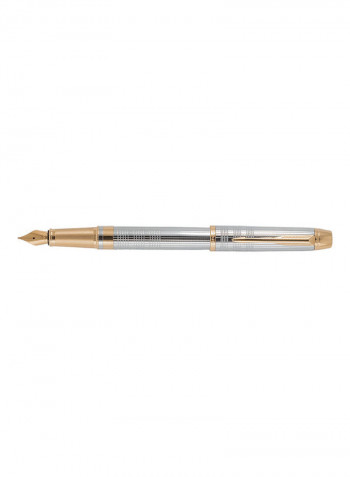 OdySSey Shiny Chrome Chiselled Fountain Pen Gold/Silver