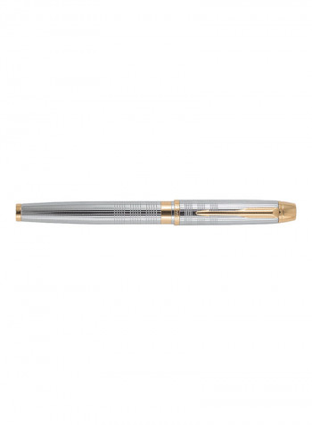 OdySSey Shiny Chrome Chiselled Fountain Pen Gold/Silver