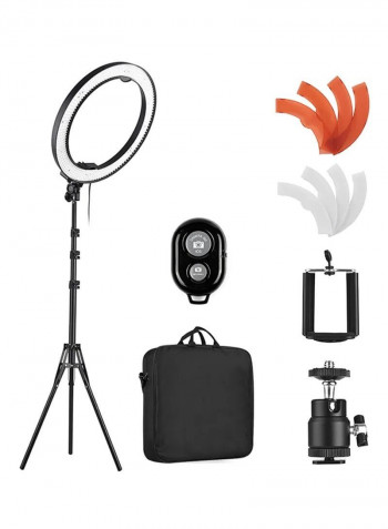 LED Dimmable Photography Ring Fill Light Set Black/White