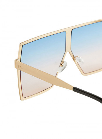 Women's MILANO in Rose Pink Blue Lens Wazna Square Sunglasses