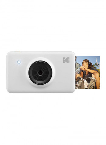 Mini Shot Instant Camera 10Mp With Built-In Bluetooth White