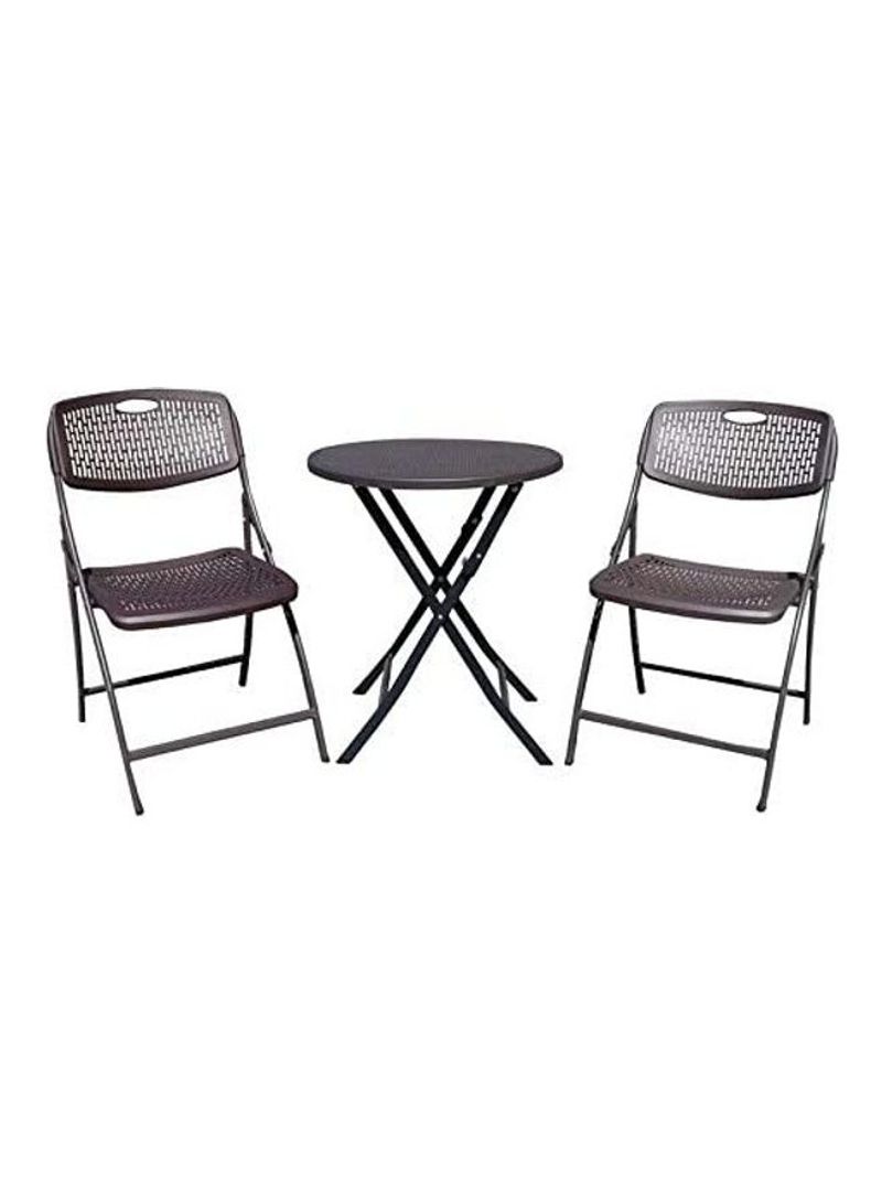 3-Piece Garden Chair And Table Set Black