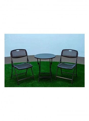 3-Piece Garden Chair And Table Set Black