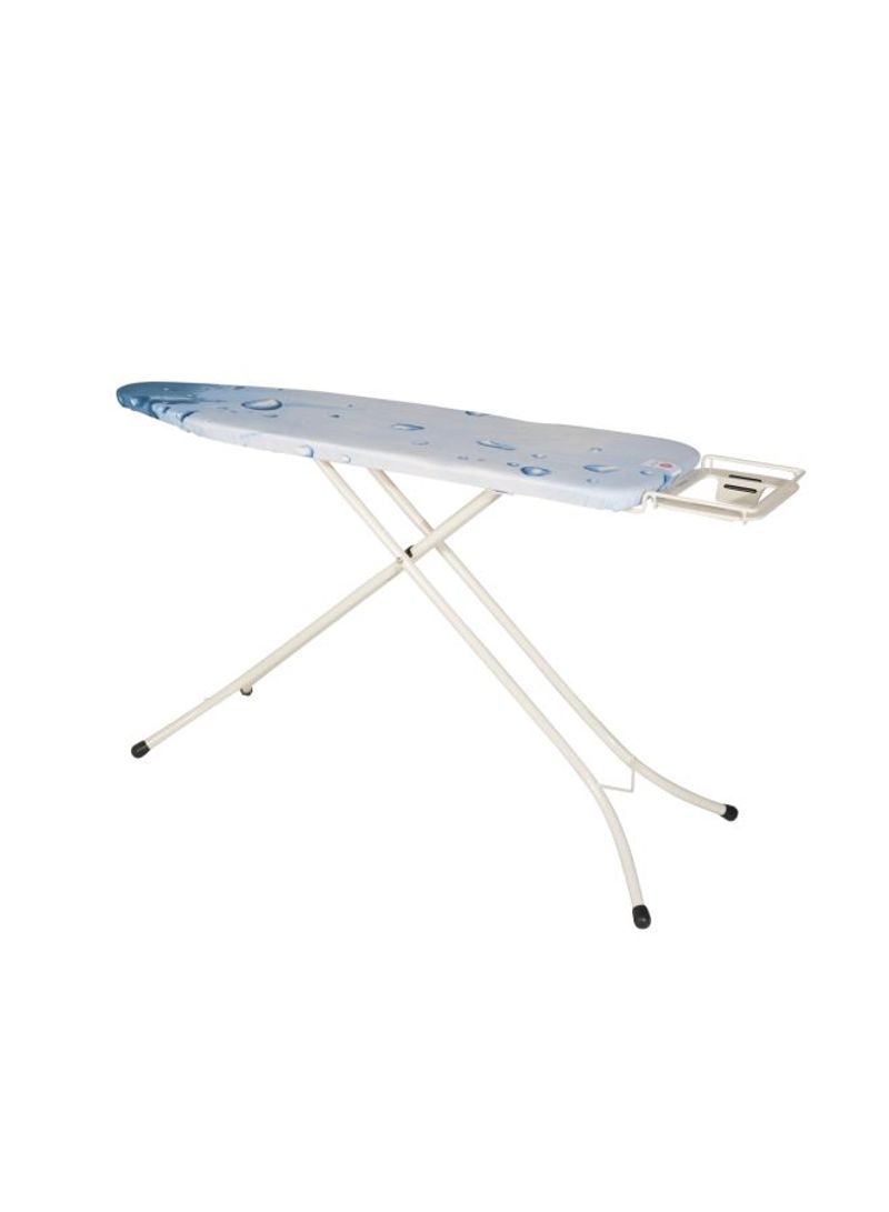 Ironing Board With Steam Iron Rest Silver/Blue 124 x 38centimeter