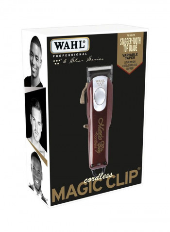 Magic Clip Cordless Trimmer Set Maroon 6.25inch