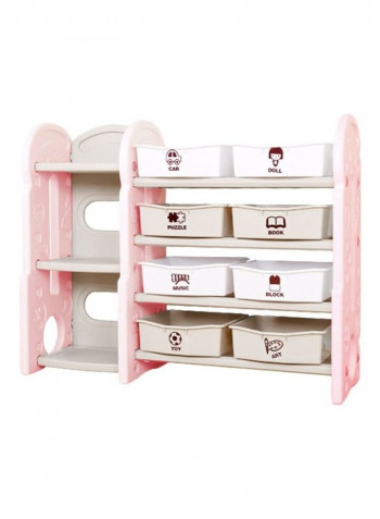 Toy Storage Rack Pink/Beige