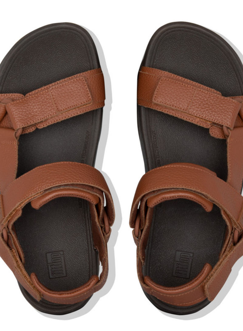 049-513 Fitflop RYKER Mens Leather Back-Strap Sandals D Tan