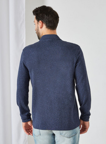 Classic Fit Long Sleeve Polo Navy