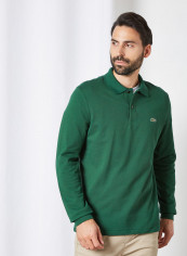 Long Sleeve Classic Fit Polo Green