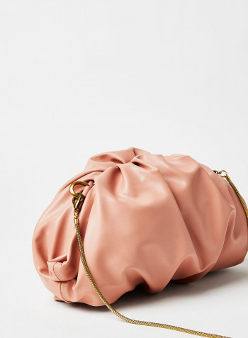 Gathered Detail Clutch Pink
