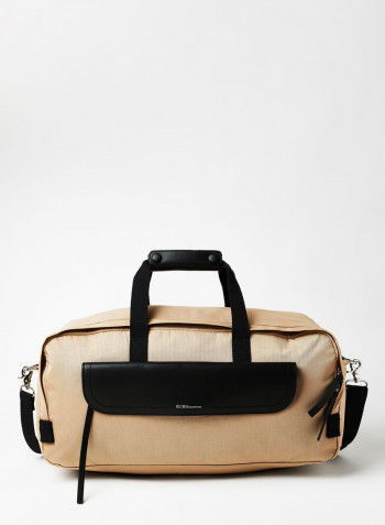 Contrast Panel Duffel Bag Taupe