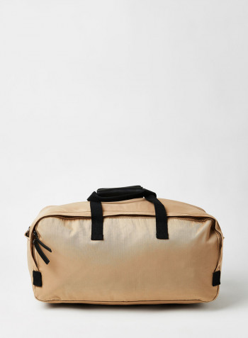 Contrast Panel Duffel Bag Taupe