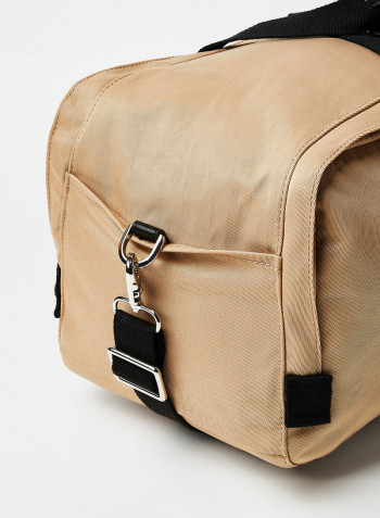 Contrast Panel Duffel Bag Taupe